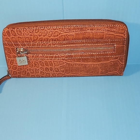 Anne Klein Handbags - NWOT -Anne Klein Zip Around wallet with Croc print.